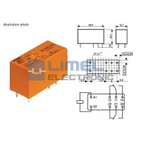 Relé 12VDC, 2x8A, RT424012, -SCHRACK-